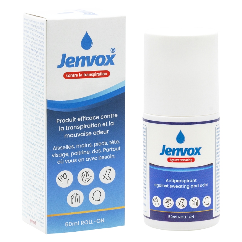 Jenvox contre la transpiration du visage, du front et de la tête, y compris les cheveux