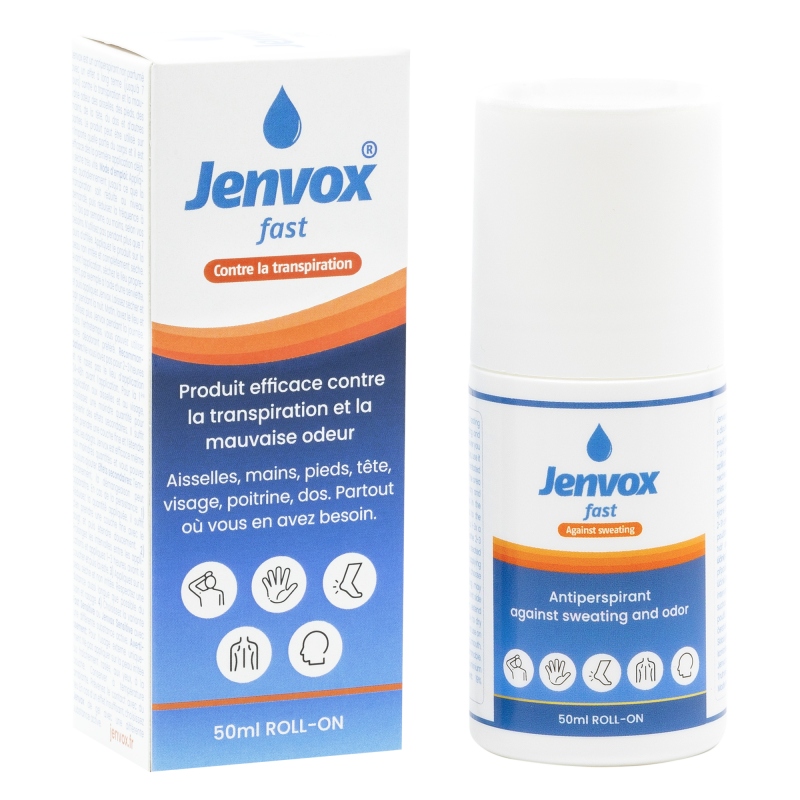 Anti-transpirant Jenvox Fast contre la transpiration excessive de n'importe quelle partie du corps