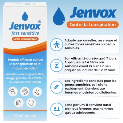 Un anti-transpirant sensitif contre la transpiration et la mauvaise odeur.